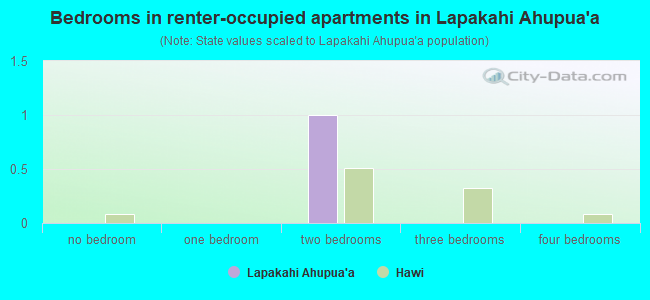 Bedrooms in renter-occupied apartments in Lapakahi Ahupua`a