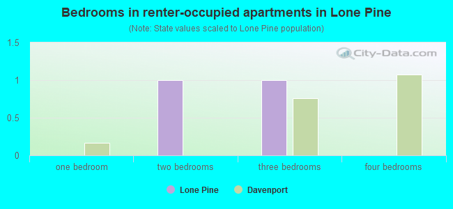 Bedrooms in renter-occupied apartments in Lone Pine