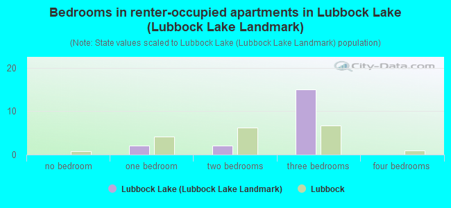 Bedrooms in renter-occupied apartments in Lubbock Lake (Lubbock Lake Landmark)