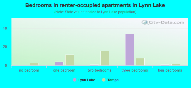 Bedrooms in renter-occupied apartments in Lynn Lake