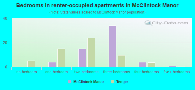 Bedrooms in renter-occupied apartments in McClintock Manor