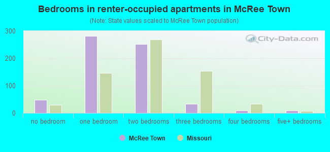 Bedrooms in renter-occupied apartments in McRee Town