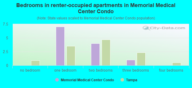 Bedrooms in renter-occupied apartments in Memorial Medical Center Condo
