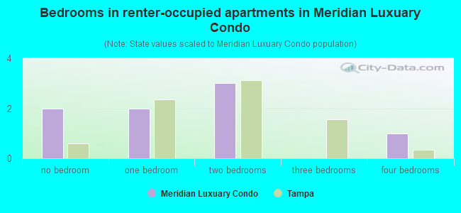 Bedrooms in renter-occupied apartments in Meridian Luxuary Condo