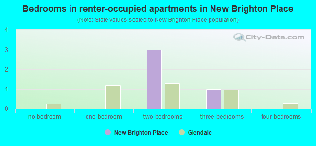 Bedrooms in renter-occupied apartments in New Brighton Place