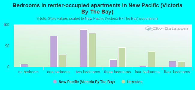 Bedrooms in renter-occupied apartments in New Pacific (Victoria By The Bay)