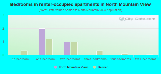 Bedrooms in renter-occupied apartments in North Mountain View