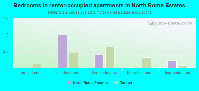 Bedrooms in renter-occupied apartments in North Rome Estates