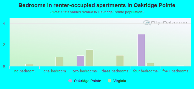 Bedrooms in renter-occupied apartments in Oakridge Pointe