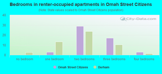 Bedrooms in renter-occupied apartments in Omah Street Citizens