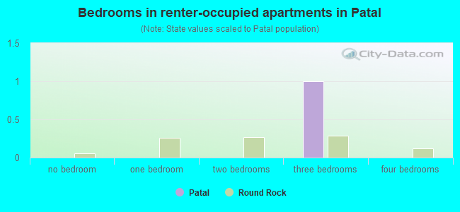 Bedrooms in renter-occupied apartments in Patal