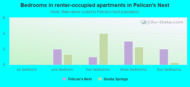 Bedrooms in renter-occupied apartments in Pelican's Nest