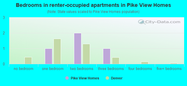 Bedrooms in renter-occupied apartments in Pike View Homes