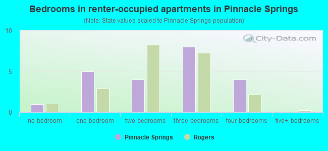 Bedrooms in renter-occupied apartments in Pinnacle Springs