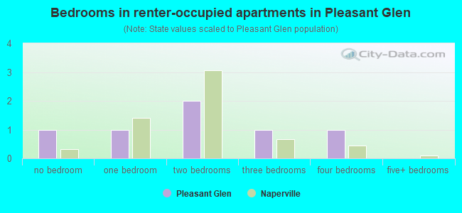 Bedrooms in renter-occupied apartments in Pleasant Glen