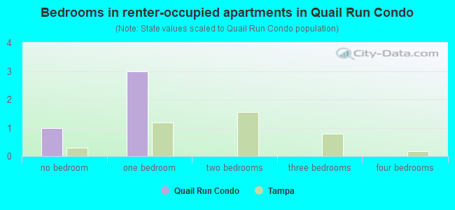 Bedrooms in renter-occupied apartments in Quail Run Condo