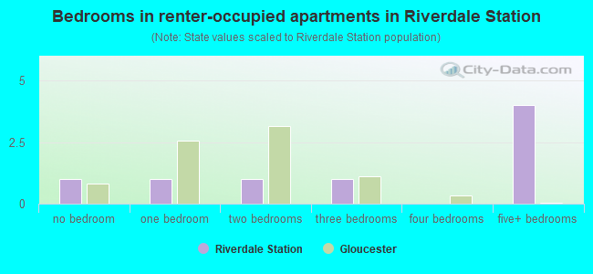 Bedrooms in renter-occupied apartments in Riverdale Station