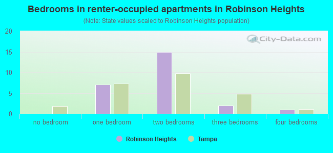 Bedrooms in renter-occupied apartments in Robinson Heights