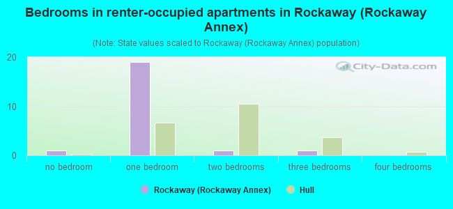 Bedrooms in renter-occupied apartments in Rockaway (Rockaway Annex)