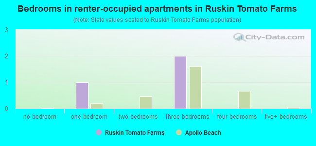 Bedrooms in renter-occupied apartments in Ruskin Tomato Farms