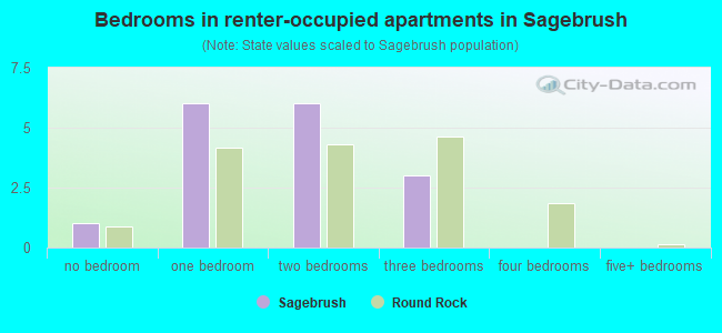 Bedrooms in renter-occupied apartments in Sagebrush