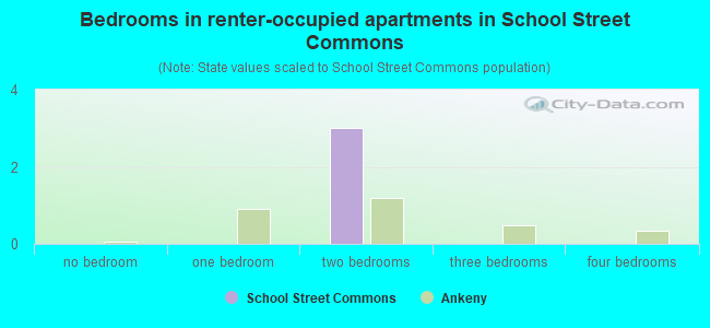 Bedrooms in renter-occupied apartments in School Street Commons