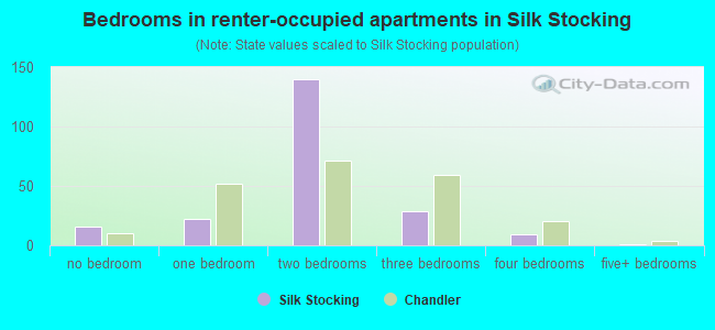 Bedrooms in renter-occupied apartments in Silk Stocking