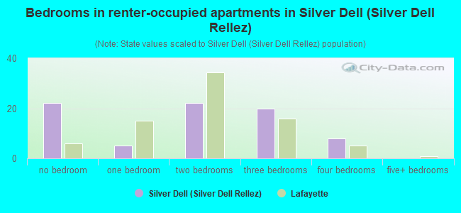 Bedrooms in renter-occupied apartments in Silver Dell (Silver Dell Rellez)