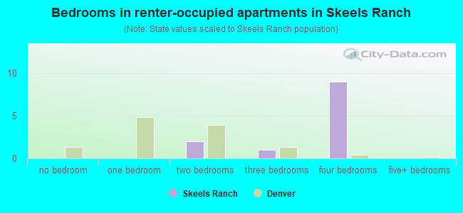 Bedrooms in renter-occupied apartments in Skeels Ranch
