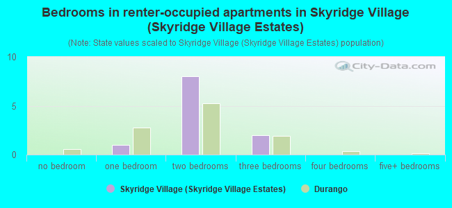 Bedrooms in renter-occupied apartments in Skyridge Village (Skyridge Village  Estates)