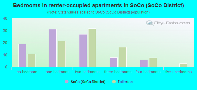 Bedrooms in renter-occupied apartments in SoCo (SoCo District)