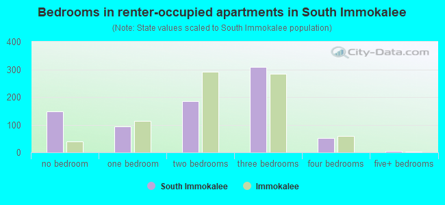Bedrooms in renter-occupied apartments in South Immokalee