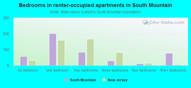 Bedrooms in renter-occupied apartments in South Mountain
