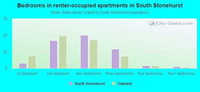 Bedrooms in renter-occupied apartments in South Stonehurst