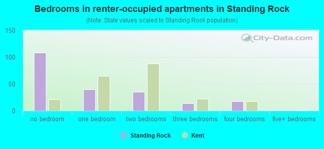Bedrooms in renter-occupied apartments in Standing Rock