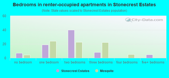 Bedrooms in renter-occupied apartments in Stonecrest Estates