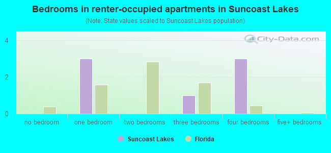 Bedrooms in renter-occupied apartments in Suncoast Lakes