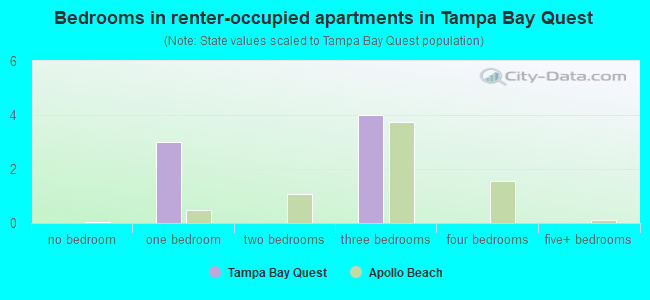 Bedrooms in renter-occupied apartments in Tampa Bay Quest