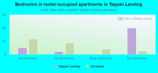 Bedrooms in renter-occupied apartments in Tappan Landing