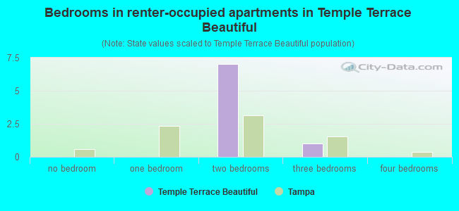 Bedrooms in renter-occupied apartments in Temple Terrace Beautiful