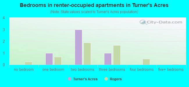 Bedrooms in renter-occupied apartments in Turner's Acres