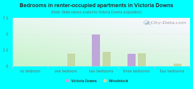 Bedrooms in renter-occupied apartments in Victoria Downs