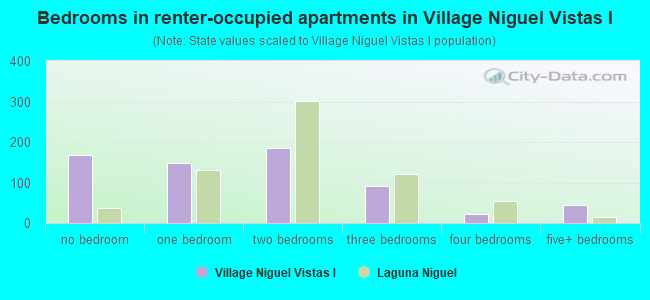 Bedrooms in renter-occupied apartments in Village Niguel Vistas I