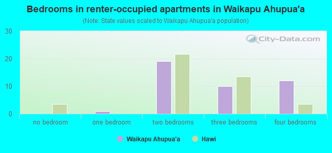 Bedrooms in renter-occupied apartments in Waikapu Ahupua`a