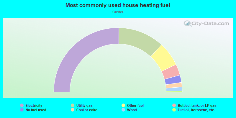 Most commonly used house heating fuel