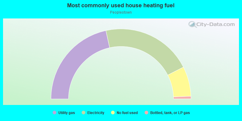 Most commonly used house heating fuel