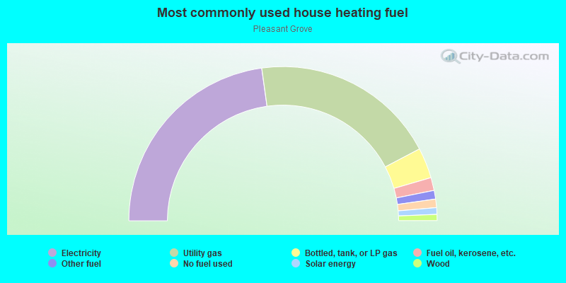 Most commonly used house heating fuel