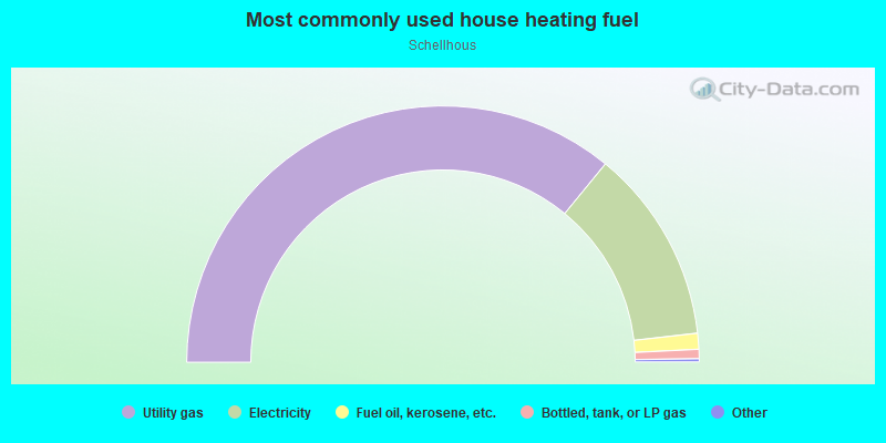 Most commonly used house heating fuel