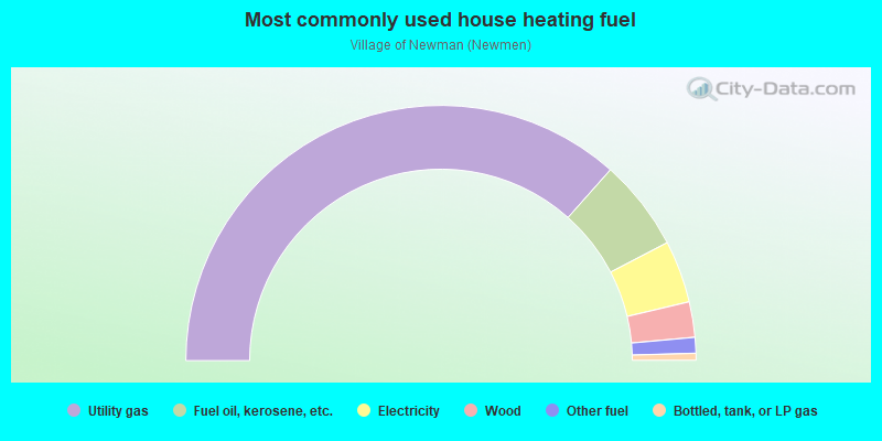 Most commonly used house heating fuel