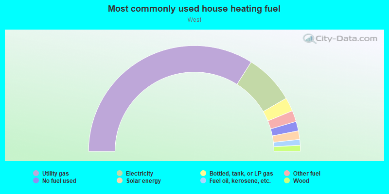 Most commonly used house heating fuel